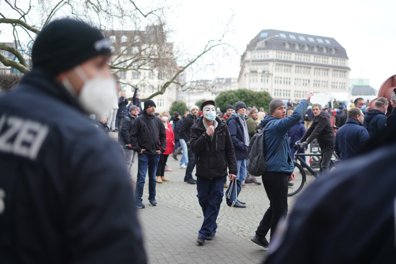 Corona-Demo in Hamburg