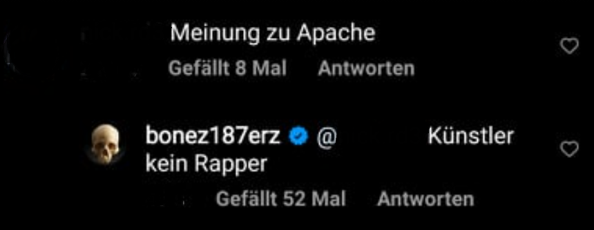 Bonez MC von der 187 Strassenbande hat eine klar Meinung zu Apache 207.