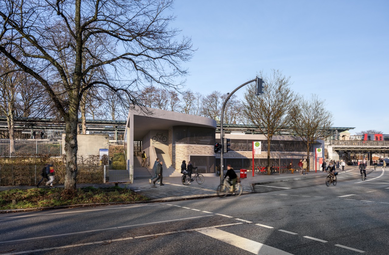 So soll das Fahrradparkhaus einmal aussehen. 