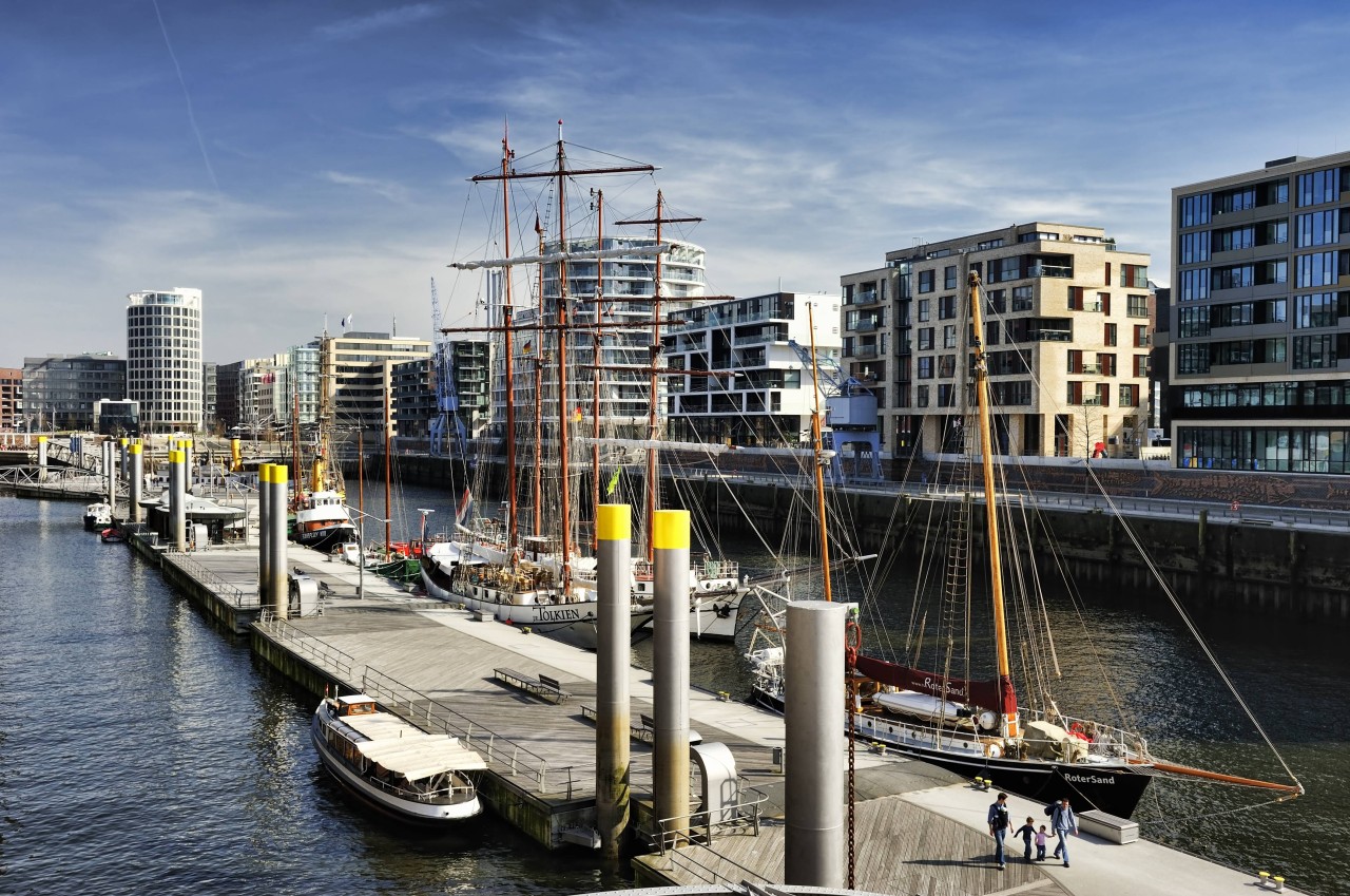 Die Hafencity in Hamburg.