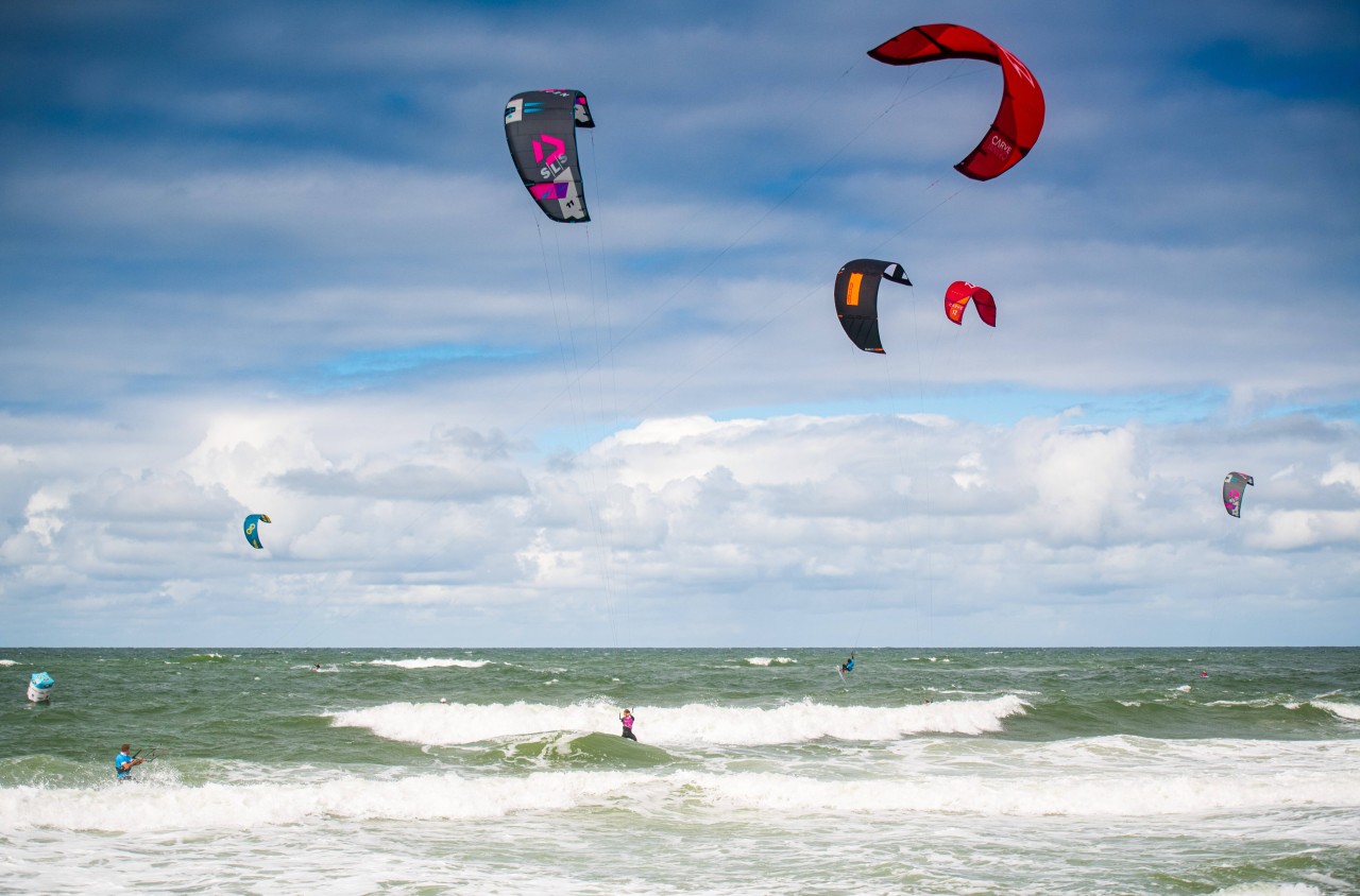 Aufnahme vom Kitesurf World Cup Sylt 2021.