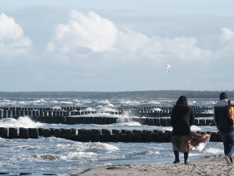 Ostsee Sturm Windböen Sturmböen Sonne Wolken Gisela