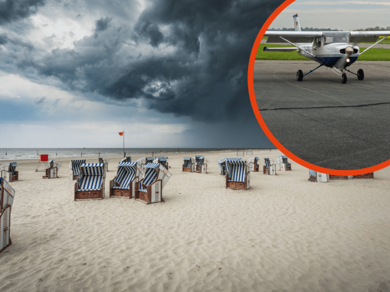 Sankt Peter-Ording (SPO) Nordsee Wetter Eiderstedt Flugplatz Flugzeug Gewitter
