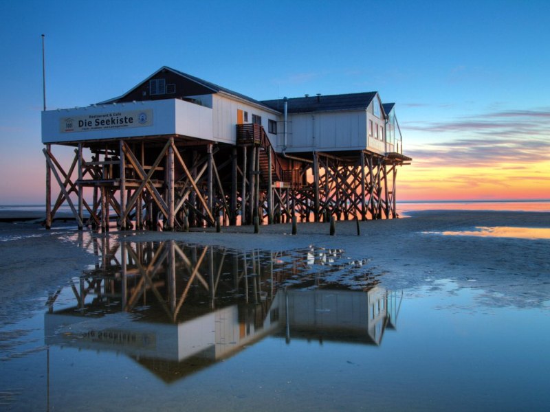 Sankt Peter-Ording (SPO) Seekiste Salt & Silver Nordsee Pfahlbau Wattenmeer Urlaub Restaurant Hamburg Schickimicki