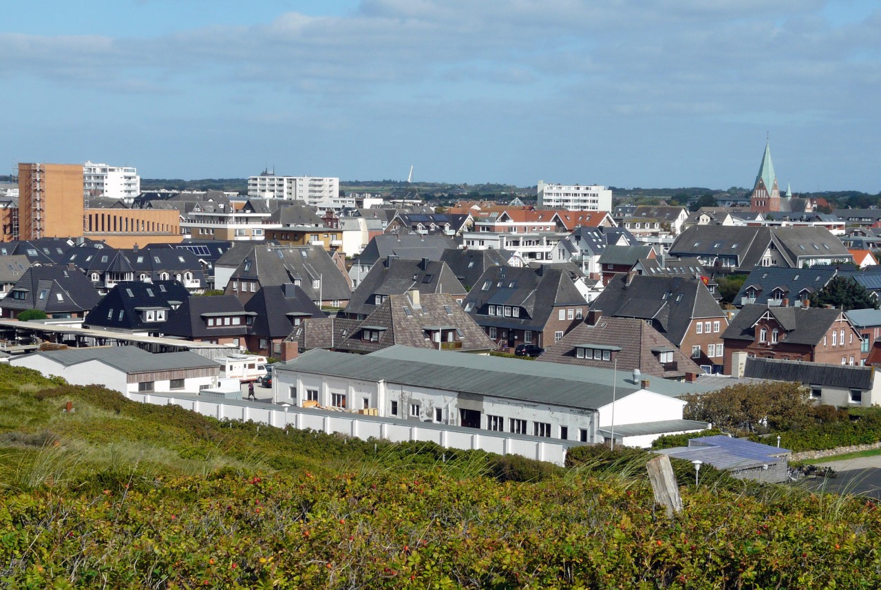 Blick über Westerland auf Sylt.