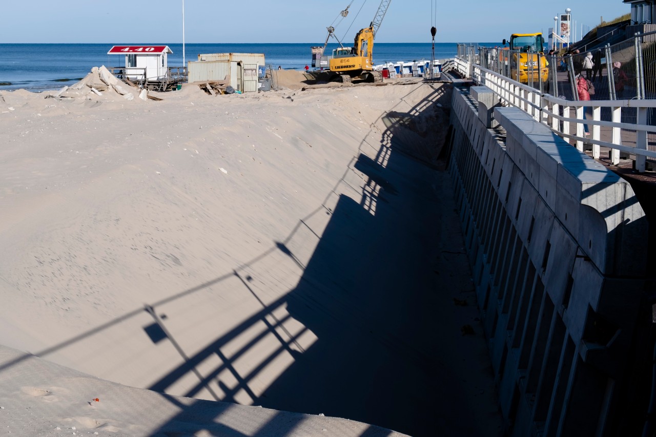 2019 wurde die Ufermauer in Westerland auf Sylt verstärkt. 