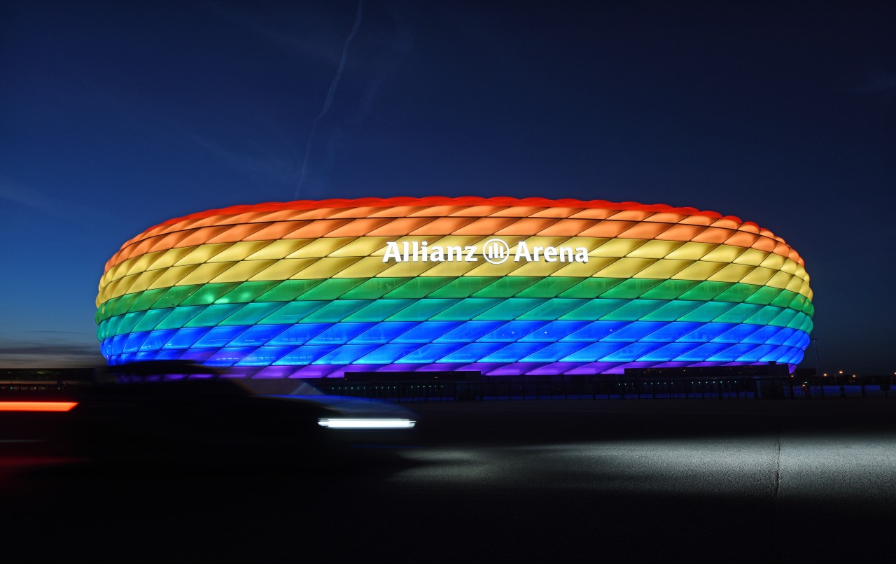 Die Allianz Arena in Regenbogenfarben – daraus wird beim Spiel Deutschland gegen Ungarn nichts