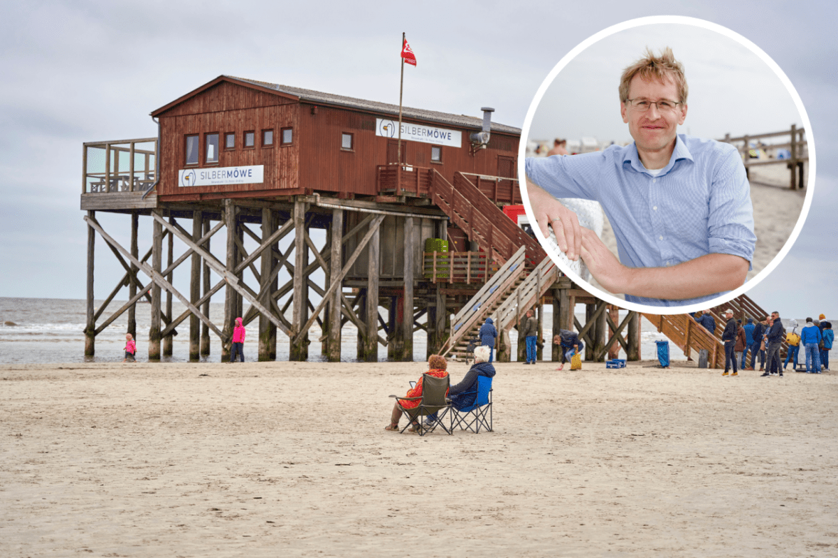 Sankt Peter-Ording Ministerpräsident Günther Nordsee Jürgen Ritter Küstenort Nordsee Schleswig-Holstein