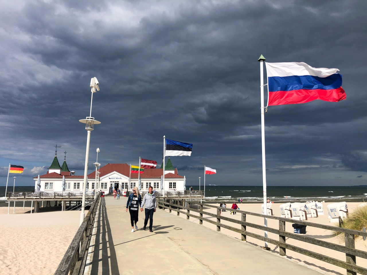 Dunkle Wolken über Usedom.