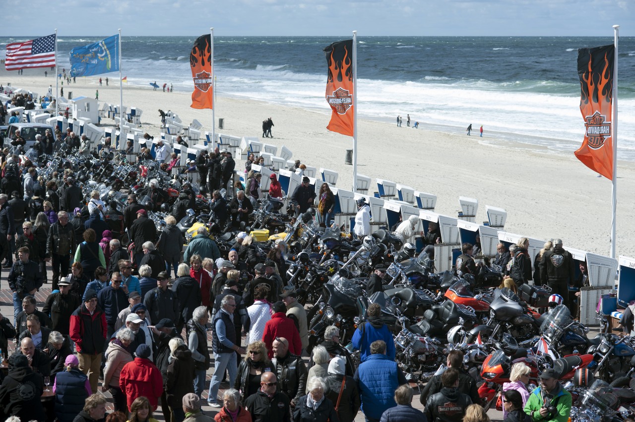 Auf Sylt findet zum 23. Mal das Harley-Davidson Treffen statt. 