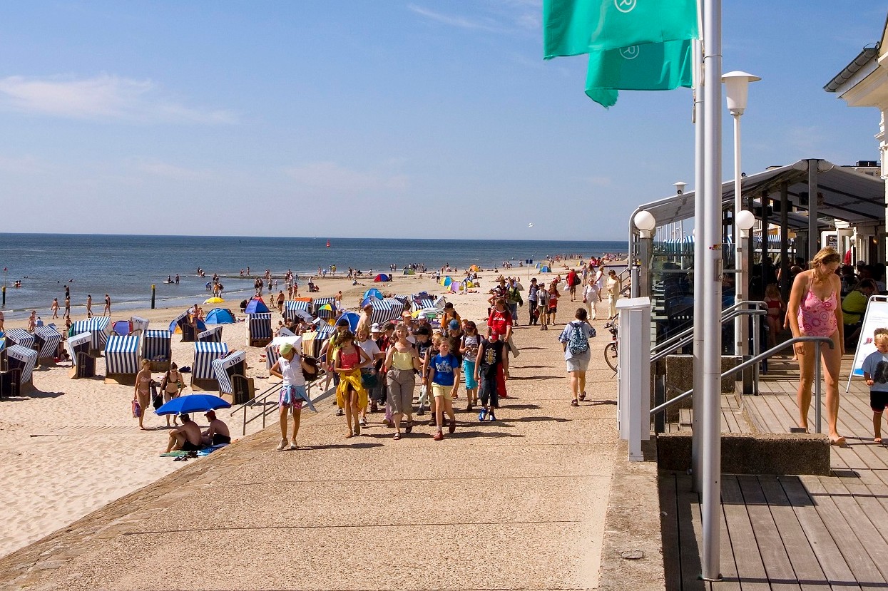 Die Promenade am Weststrand auf Norderney.