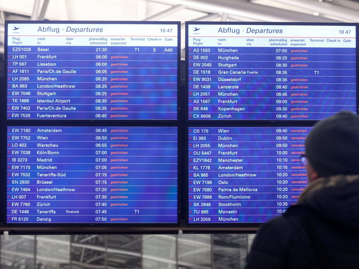 Warnstreik am Flughafen Hamburg