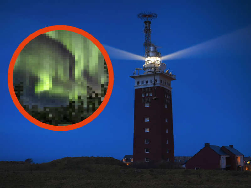 Polarlichter über der Nordsee gesichtet.
