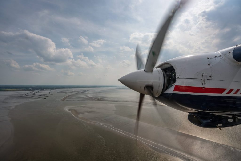 Ein FLN-Flieger über der Nordsee. Ist damit bald Schluss?