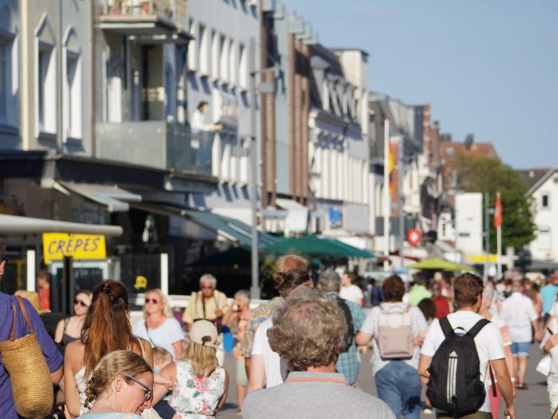 Die Fußgängerzone in Westerland auf Sylt.