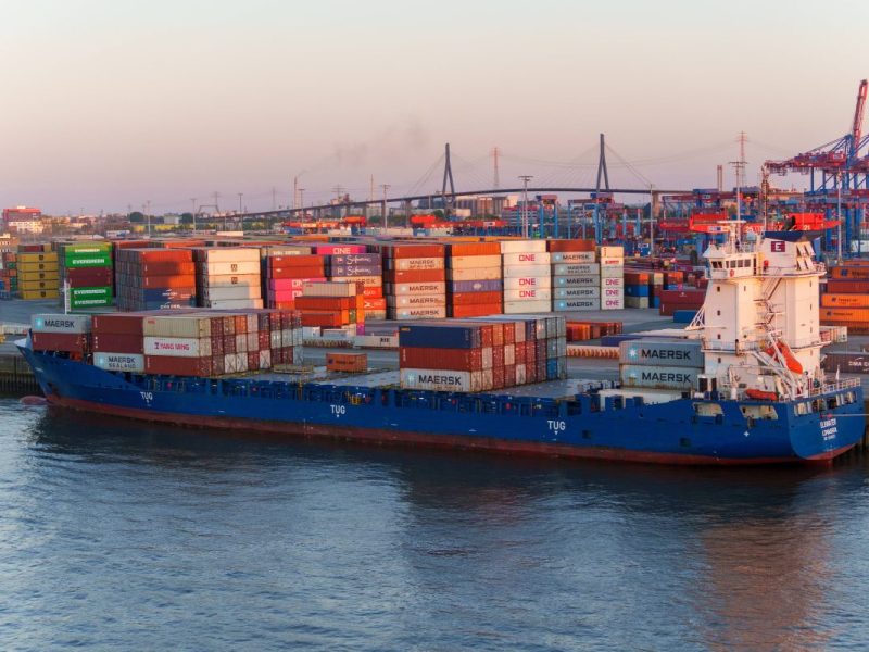 Der Hafen von Hamburg.